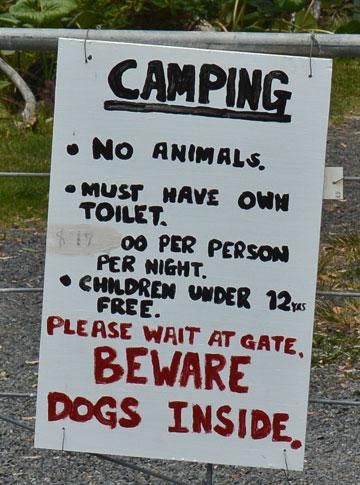 Camping sign