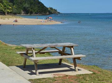 Picnic table overlooking the beach