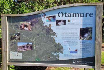 Sign at the entrance to the Otamure Bay campsite