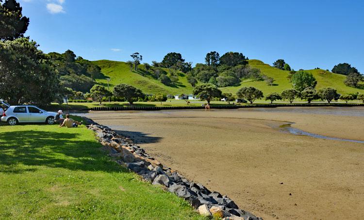 The parking area and estuary