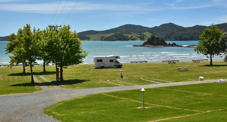 Campsite overlooking the beach