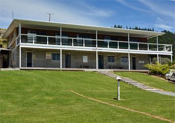 Facilities downstairs, with the camp manager living upstairs