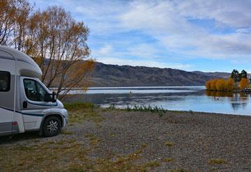 Freedom Camping at Lowburn Harbour in Cromwell