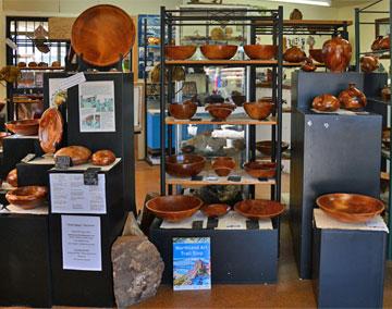 Display of swamp kauri bowls