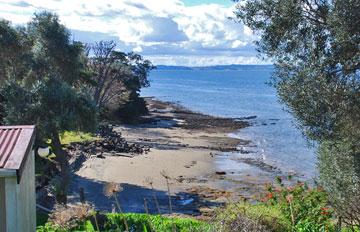 Beach accessible from the campsite