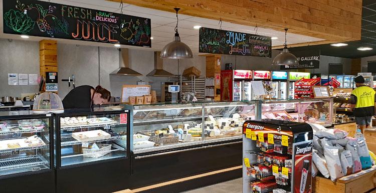 Food counter inside the store