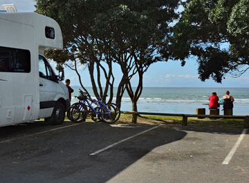 Parking overlooking Orewa beach