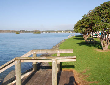 Waterfront at the Whangateau Holiday Park