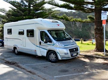 Motorhome parking between the designated arrows