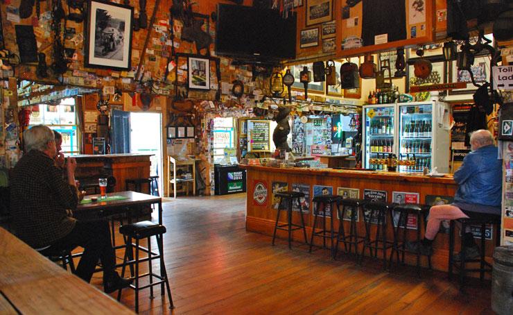 Inside walls of the Puhoi pub