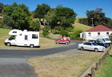 The lower parking area where you might be able to park overnight with the ranger's permission