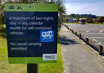 Freedom camping sign