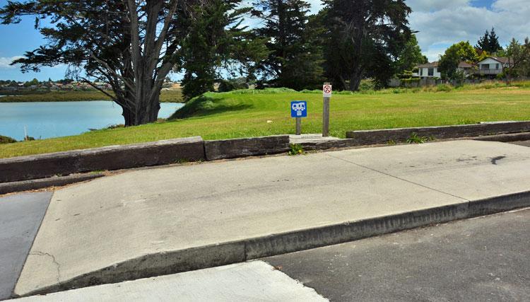 Access to the public dump station with a magnificent harbour view