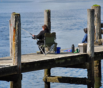 Fishing from the wharf