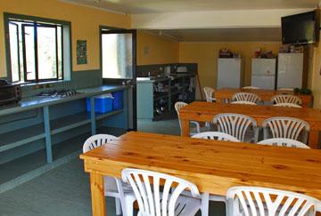 Inside kitchen and dining area