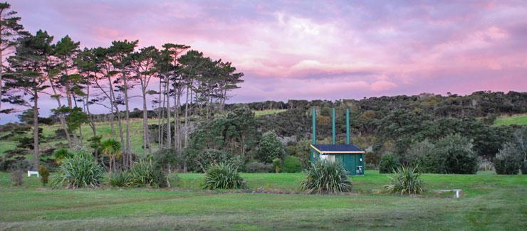 Sunset at Rawarawa Beach campsite