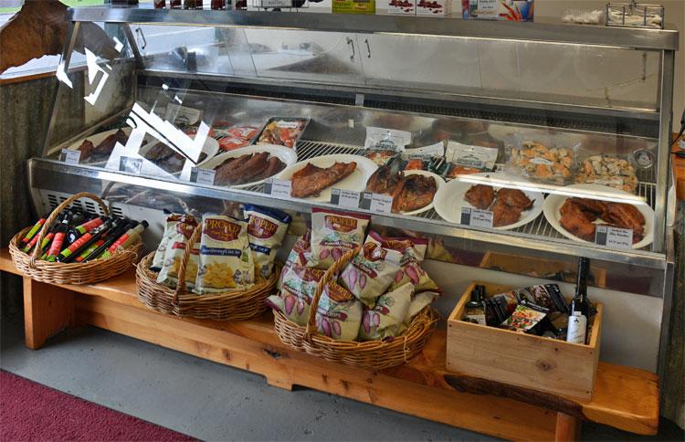 Display of smoked fish