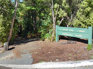 Entrance to the Kahikatea walk to the model dam