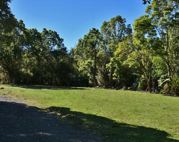 On grass camping area