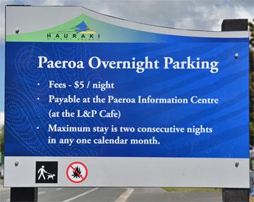 Overnight Parking Sign