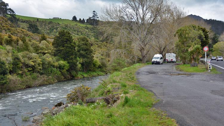 The Waikino rest area in the Karangahake Gorge