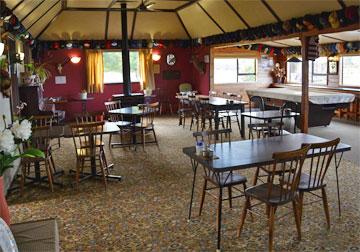 Seating inside the restaurant