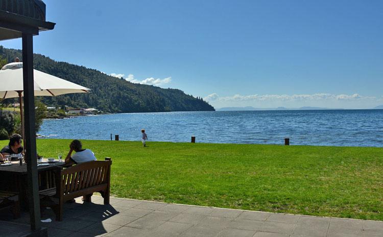 Dining with a view over Lake Taupo