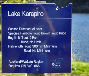 Lake Karapiro fishing limits