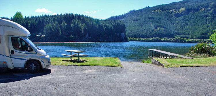 Parking by the lake