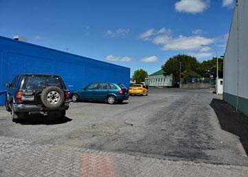 A small section of the parking area