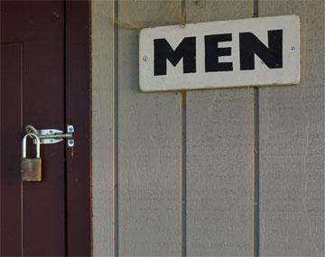 Locked door on the men's toilet