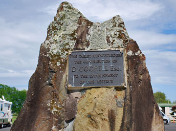Memorial stone at the entrance