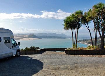 Parking with a view over Hokianga Harbour