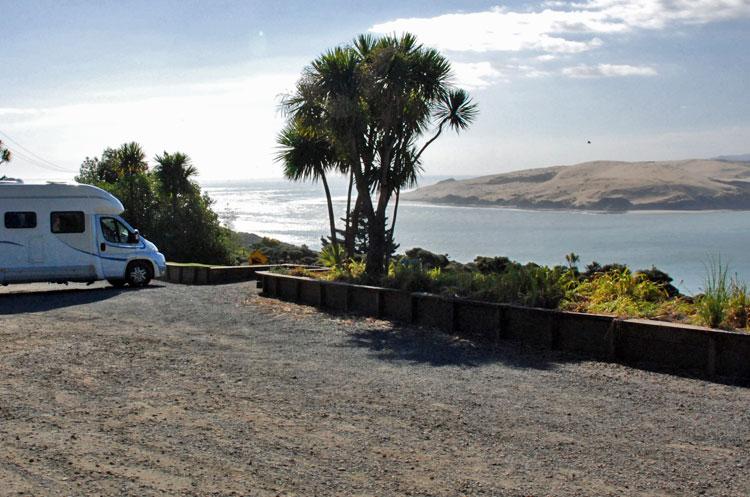 Parking with a view over Hokianga Harbour