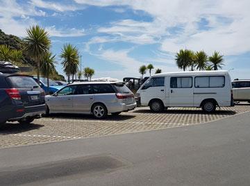 Marked parking area long enough for a motorhome