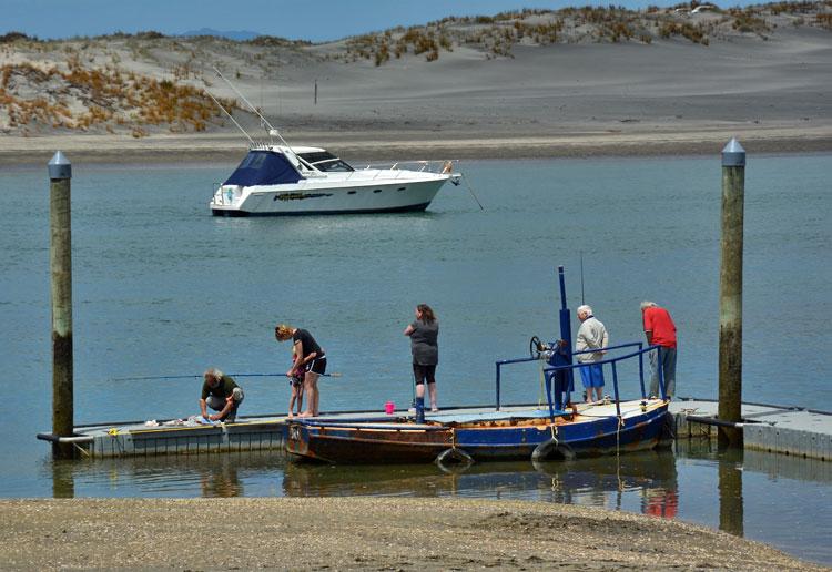 The boat ramp dividing the campsite into two areas