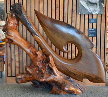 Maori carving in the reception area