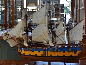 Replica of an early sailing ship