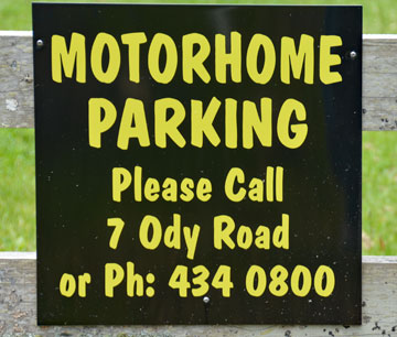 Motorhome Parking sign