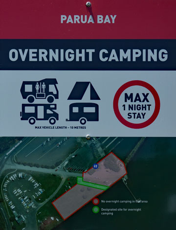 Overnight Camping sign
