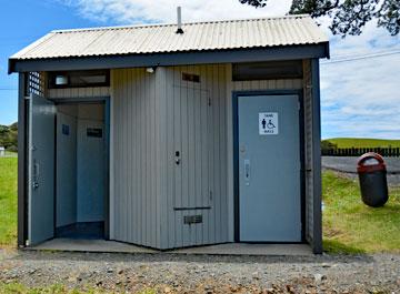 Public toilets on the beach reserve across the road