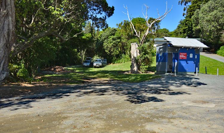 Overnight camping area beside the toilets