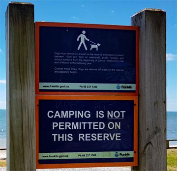 No camping sign