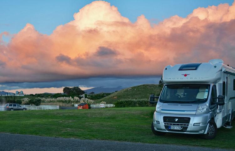 Clouds caught in the sunset