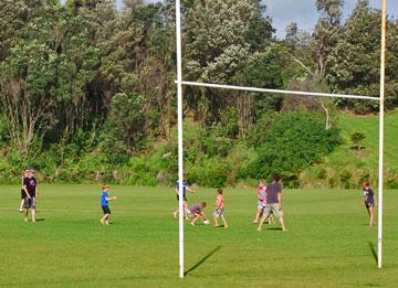 Children enjoying the sports ground