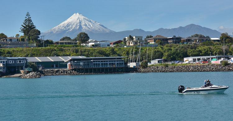 Mt Taranaki across the harbour