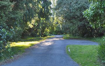 Additional parking areas along the entrance driveway