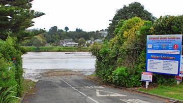 Boat ramp into the river