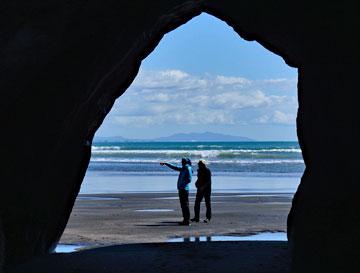 Cave archway on the beach