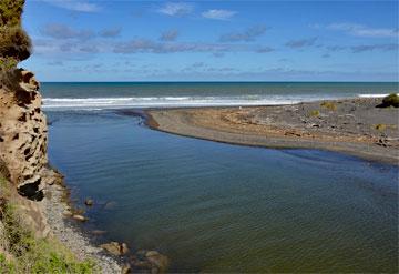 View of the beach from the back of the campsite.